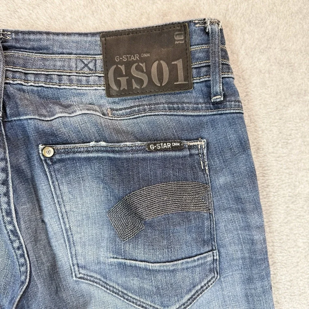 G Star‎ Raw Jeans Womens 30x32 HELLER STRAIGHT Low Rise Y2K Faded Opium Logo